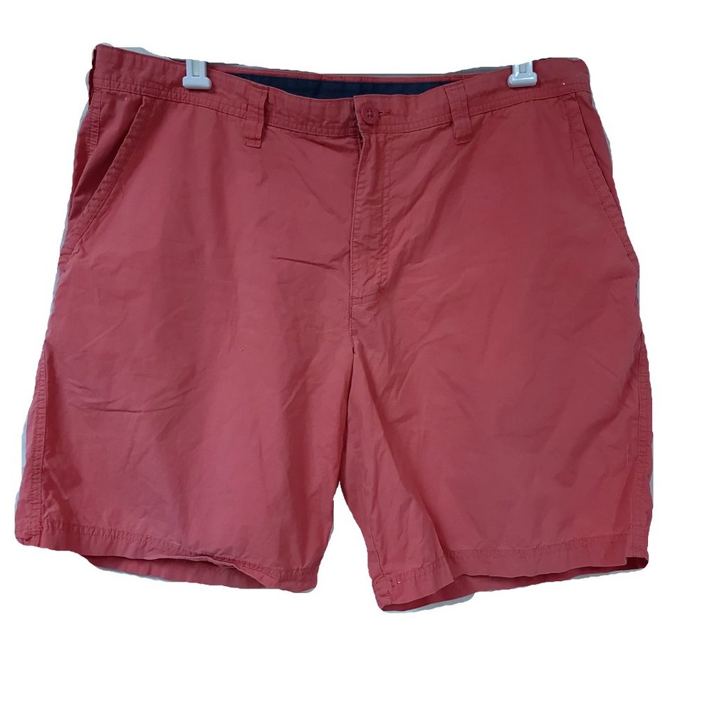 COLUMBIA W40 Coral Chino Cotton Casual Fishing Hiking Outdoor Shorts 10" Inseam